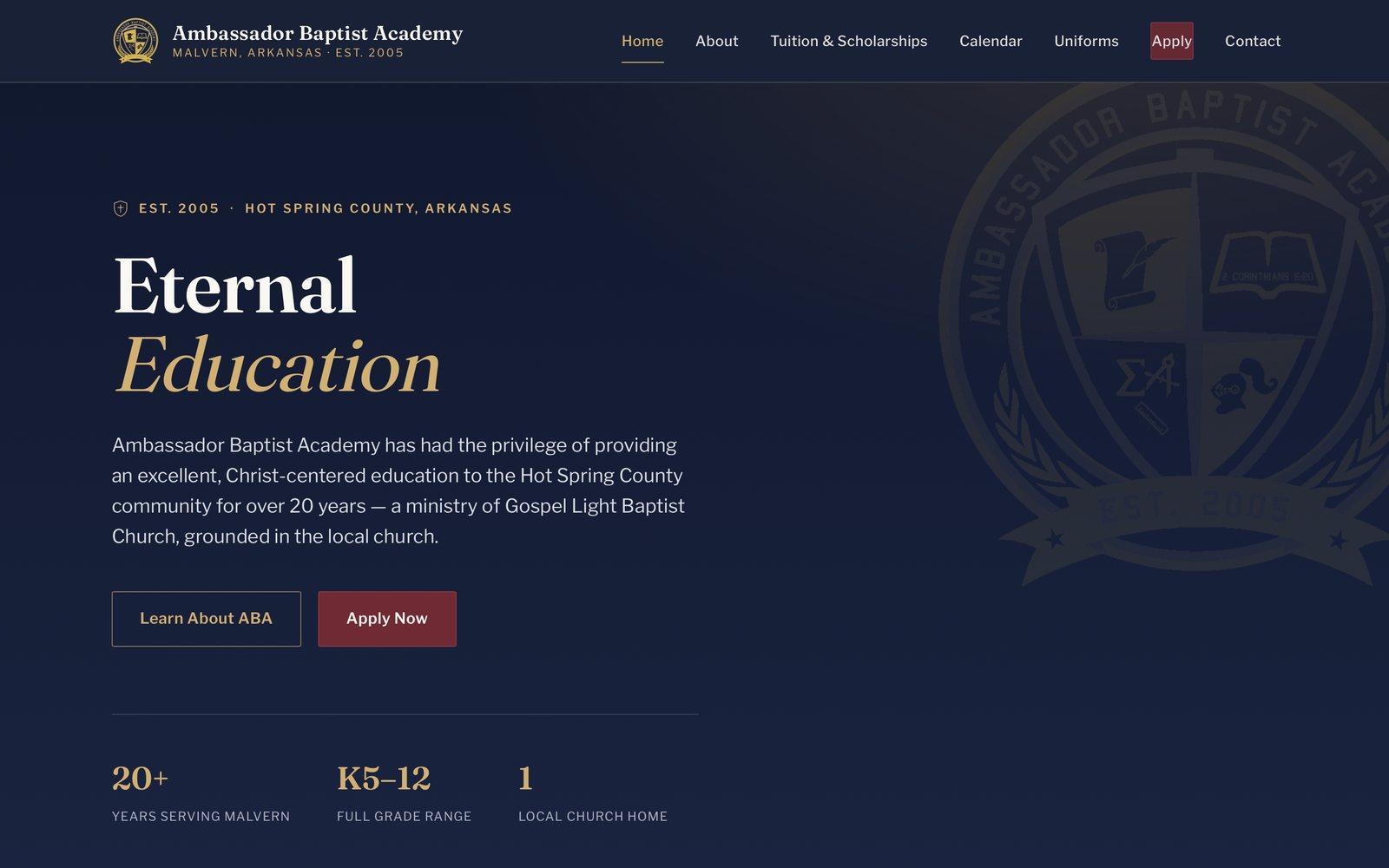 The Ambassador Baptist Academy website