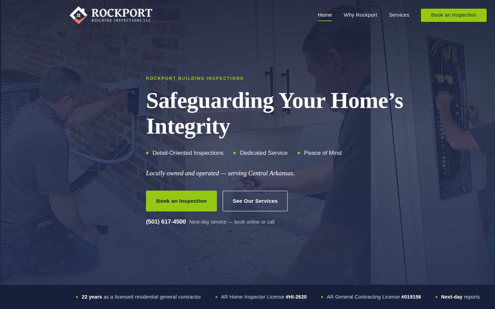 The Rockport Building Inspections website